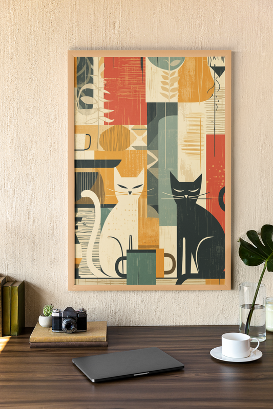 Retro Feline Lounge Print